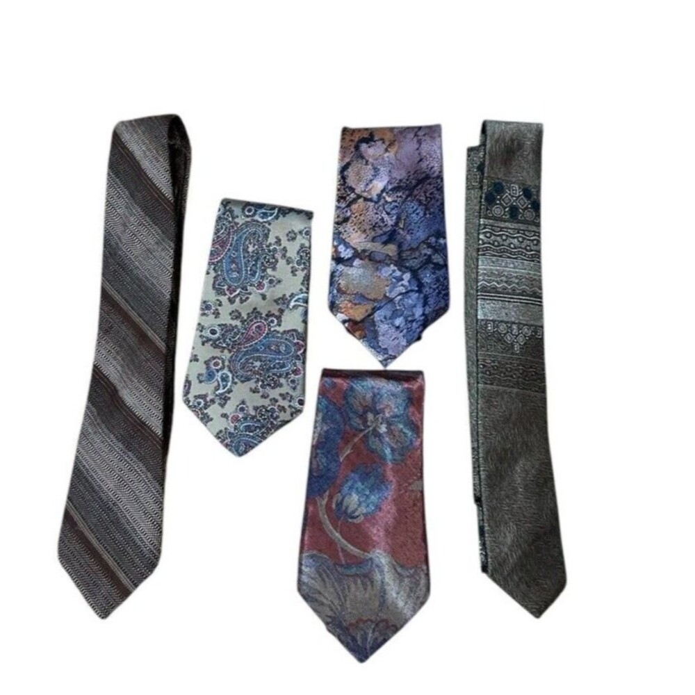 5 Neck Ties Christian Dior Tonino Firénze Windridge Pierre Cardin Stringbean